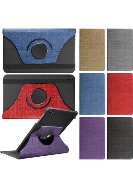 Samsung Galaxy Tab A T510/T515/T517 Kılıf Fabric 360 Derece Döner Standlı
