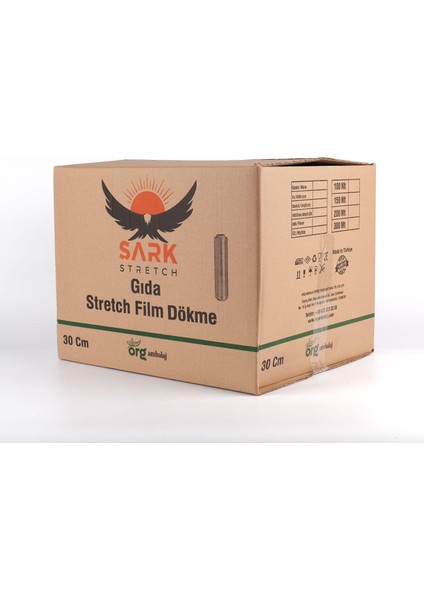 Streç Film 30 cm x 150 Metre Dökme Gıda Streç 48 Adet 1 Koli