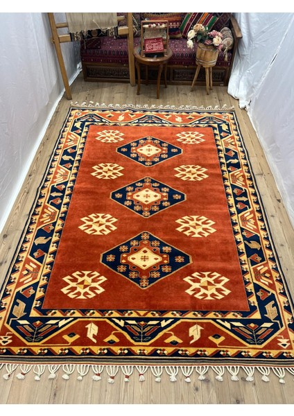 El Dokuma Antik Yörük Halı - 199 X 274