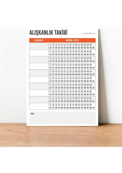 Alışkanlık Takibi Yaz-Sil Planlayıcı Pvc Poster 30X42 cm