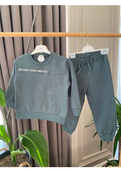 Babyaden Paris Yazılı / Kapşonlu / Cep Detaylı Şardonsuz Ince Mevsimlik Erkek Çocuk Okul Eşofman