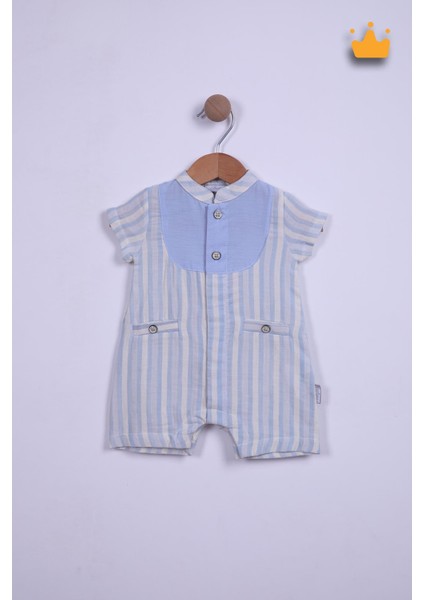 Babyhola %100 Pamuk Erkek Bebek Geniş Askılı Tulum 13736