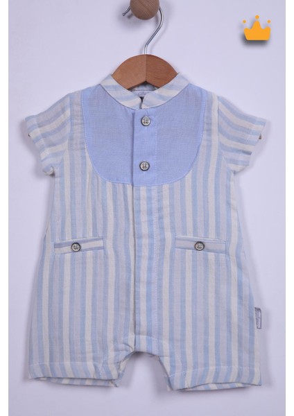 Babyhola %100 Pamuk Erkek Bebek Geniş Askılı Tulum 13736