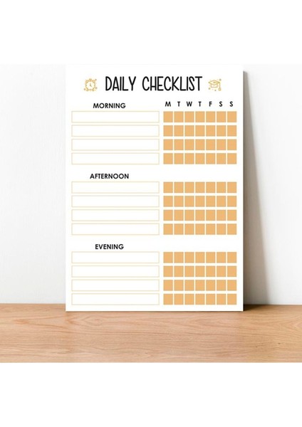 School Daily Checklist Boş Yaz-Sil Pvc Poster 21X30 cm
