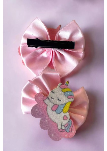 Efna Store Pembe Renk Ikili Unicorn Figürlü Çocuk Yan Toka