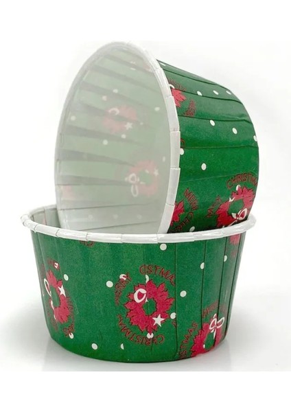 Yılbaşı Muffin Kapsülü 50 Adet Büyük Yeniyıl Yılbaşı Cupcake Kek Kapsülü Çikolata Kapsülü Kek Popkek