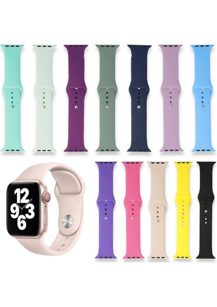Fitcase Apple Watch 38 40 41 mm Uyumlu Klasik Silikon Kordon