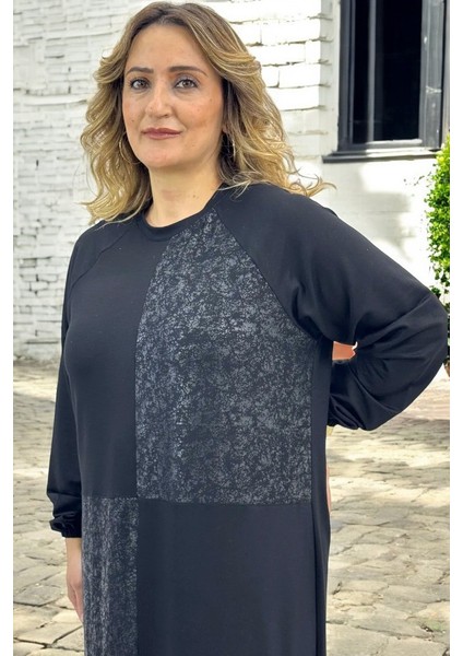 Deri Garnili Kol Ağzı Lastikli Büyük Beden %100 Pamuklu Viskon Elbise fırsatları