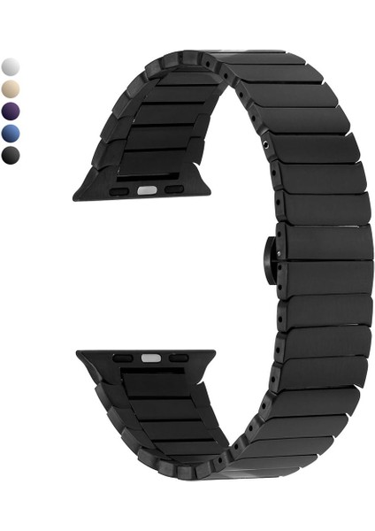 Apple Watch 42 44 45 49 mm Uyumlu Baklalı Çelik Kordon