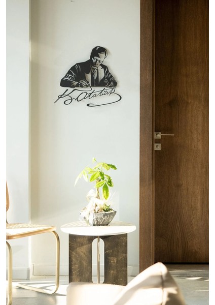 Atatürk ve Imza Metal Duvar Tablosu