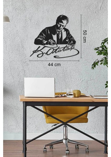 Atatürk ve Imza Metal Duvar Tablosu