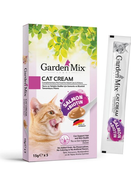 x Kedi Kremasi Somon+Biotin 5 x 15 gr x 3 Adet Gnzrz