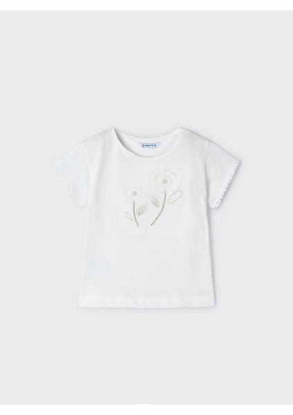 Kız Çocuk Işlemeli Kısa Kollu Tişört 3083 modelleri