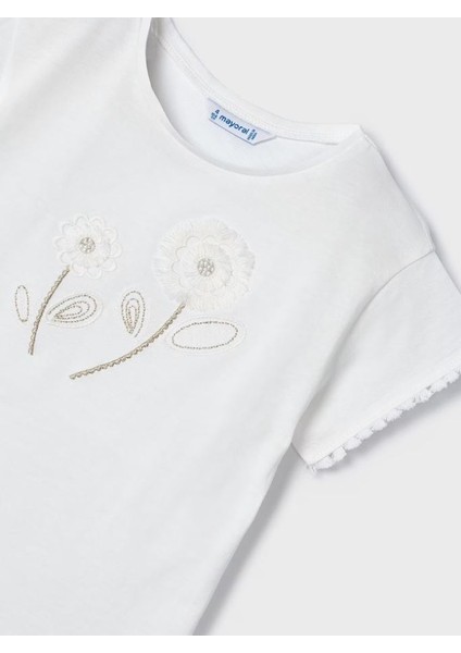 Kız Çocuk Işlemeli Kısa Kollu Tişört 3083 indirimleri