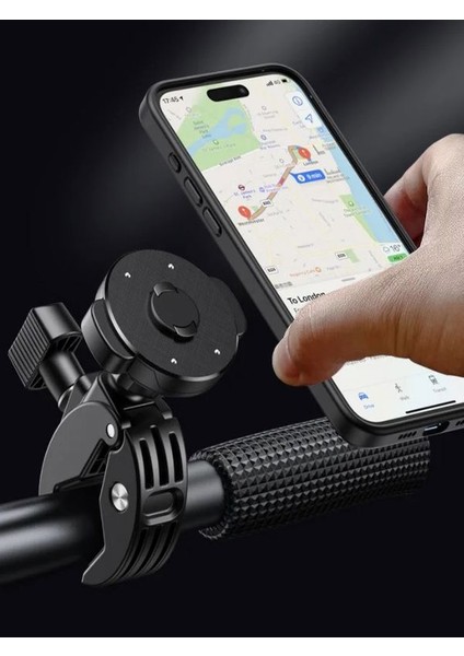 BST012 4.5/7 Inch Gidon Bağlantılı Scooter Bisiklet Motosiklet Bebek Arabası Telefon Tutucu