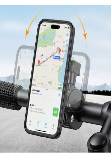 BST012 4.5/7 Inch Gidon Bağlantılı Scooter Bisiklet Motosiklet Bebek Arabası Telefon Tutucu