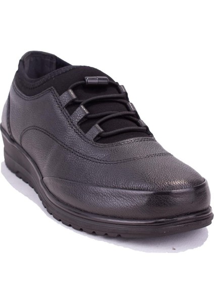 104516 Siyah 5 Nokta Günlük Kadın Deri Ayakkabı
