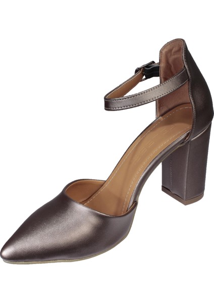Yazkış Kadın 8cm Parlak Platin Karnıyarık Bilekten Bağlamalı Düğün Nişan Mezuniyet Topuklu Ayakkabı fırsatları