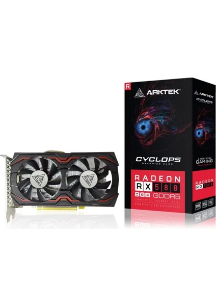 Cyclops, AKR580D5S8GH1, RX580, 8gb, Gddr5, 256BIT, 1xdvı, 1xhdmı, 1xdp Gamıng Ekran Kartı