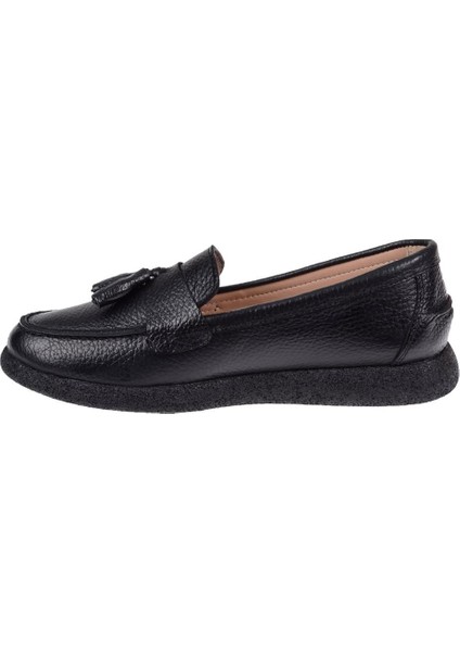 Hakiki Deri Püsküllü Kadın Ayakkabı MLİ-5604 SİYAH modelleri