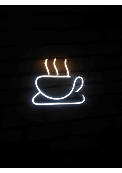 Kahve Logolu Neon LED duvar dekorasyon ürünü 12 v trafulu
