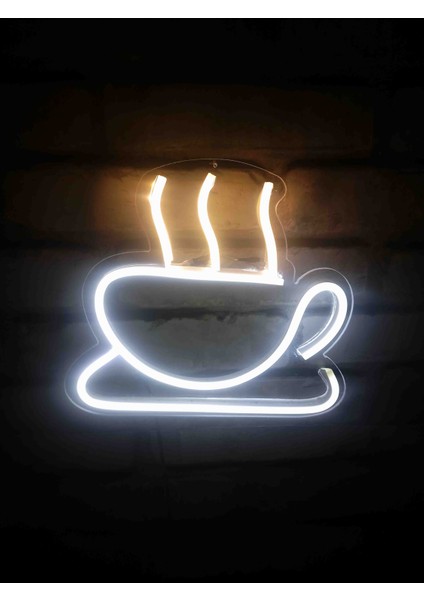Kahve Logolu Neon LED duvar dekorasyon ürünü 12 v trafulu