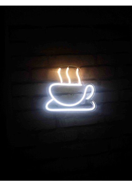Kahve Logolu Neon LED duvar dekorasyon ürünü 12 v trafulu