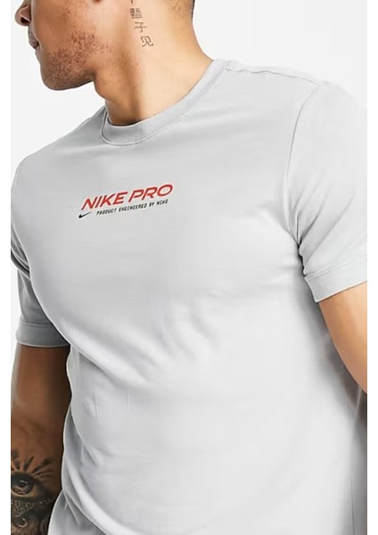 Pro Dri Fit Training Logo Tshirt Grey Erkek Tişört Gri