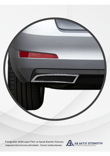 Skoda Octavia 3 (A7) Sd Egzoz Çerçevesi 2 Parça 2013 ve Üzeri Krom Paslanmaz Çelik modelleri