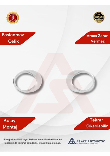 Ford Custom Van Sis Çerçevesi 2 Parça 2012-2017 Krom Paslanmaz Çelik