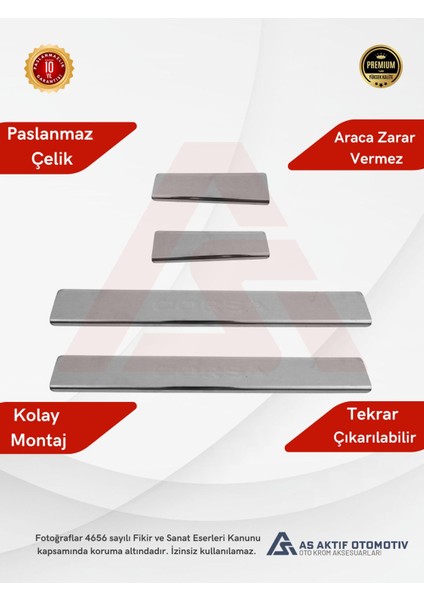 Opel Corsa E Hb 5d Kapı Eşiği 4 Parça 2015 ve Üzeri Krom Paslanmaz Çelik fiyatları