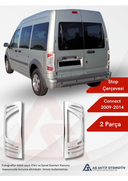 Ford Connect Panel Van/lav Stop Çerçevesi 2 Parça 2009-2014 Krom Paslanmaz Çelik
