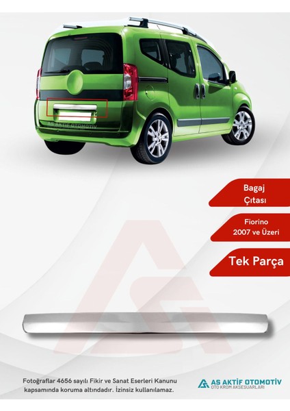 Fiat Fiorino Mini Van/mpv Bagaj Çıtası(Tek Kapılı) 2007 ve Üzeri Krom Paslanmaz Çelik