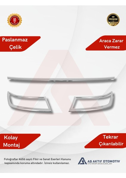 Skoda Octavia 3 (A7) Sd Egzoz Çerçevesi ve Ara Çıta 3 Parça 2013 ve Üzeri Krom Paslanmaz Çelik fiyatları