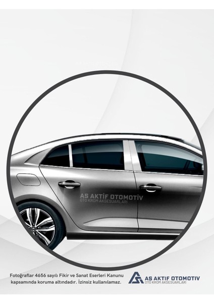 Renault Megane 4 Hb 5d/sd Direk Nikelajı 6 Parça 2016 ve Üzeri Krom Paslanmaz Çelik modelleri