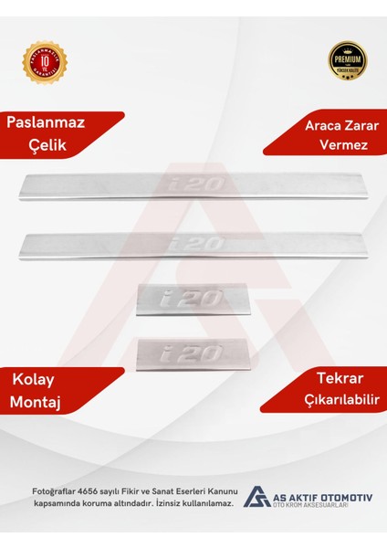 Hyundai I20 Hb 5d Kapı Eşiği 4 Parça 2014 ve Üzeri Krom Paslanmaz Çelik fiyatları