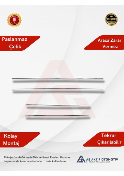 Hyundai I20 Hb 5d Cam Çıtası 4 Parça 2008-2012 Krom Paslanmaz Çelik fiyatları