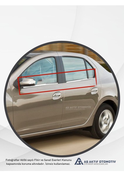 Renault Symbol 3 Sd Cam Çıtası 4 Parça 2013 ve Üzeri Krom Paslanmaz Çelik modelleri