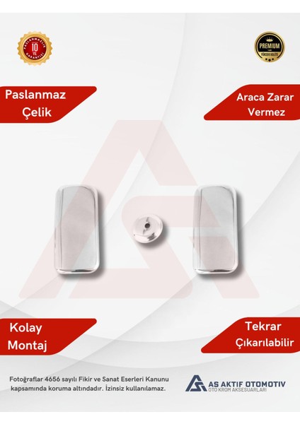 Ford Transit Van Kapı Kolu (2 Kapı) 3 Parça 2003-2013 Krom Paslanmaz Çelik fiyatları