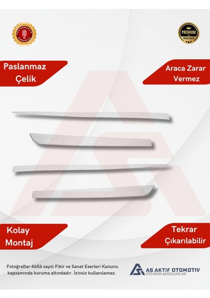 Toyota Corolla Sd Yan Kapı Çıtası 4 Parça 2013 ve Üzeri Krom Paslanmaz Çelik fiyatları