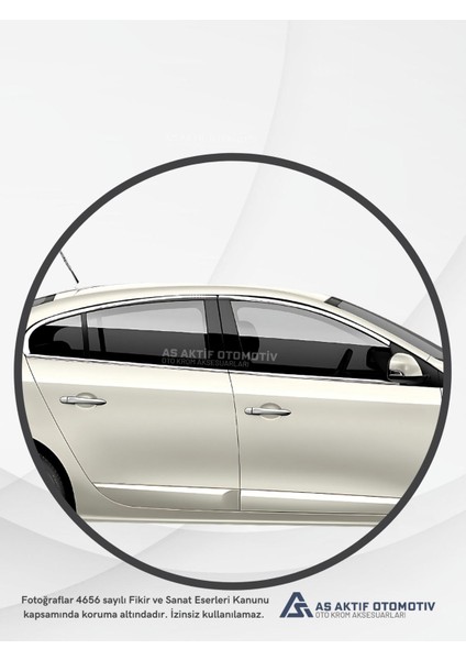 Renault Fluence Sd Cam Çerçevesi 8 Parça 2010-2016 Krom Paslanmaz Çelik modelleri