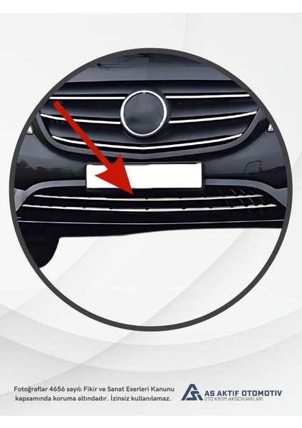 Mercedes Vito W447 Van Ön Tampon Çıtası (Çentikli) 2 Parça 2014 ve Üzeri Krom Paslanmaz Çelik modelleri