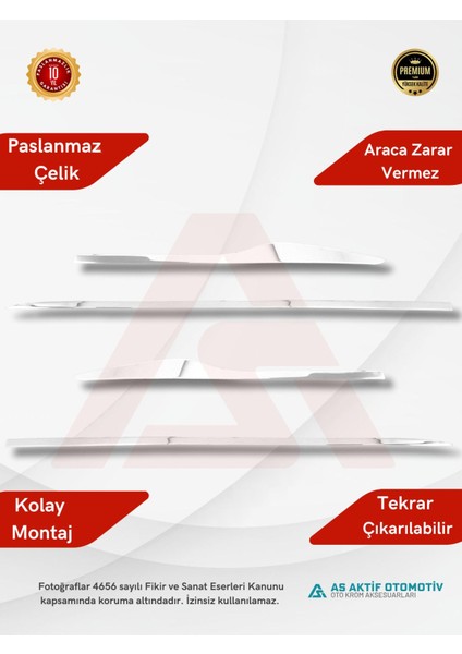 Renault Clio 4 Hb 5d/sw Yan Kapı Çıtası (Formlu) 4 Parça 2012 ve Üzeri Krom Paslanmaz Çelik fiyatları