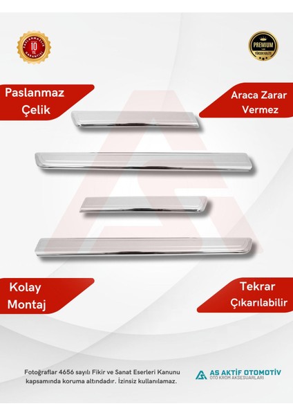 Fiat Fiorino Mini Van/mpv Yan Kapı Çıtası 4 Parça 2007 ve Üzeri Krom Paslanmaz Çelik fiyatları