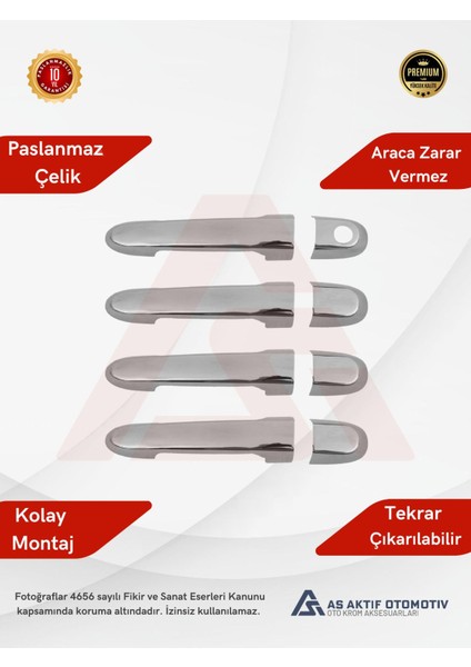 Hyundai Era Sd Kapı Kolu 4 Parça 2005-2011 Krom Paslanmaz Çelik fiyatları