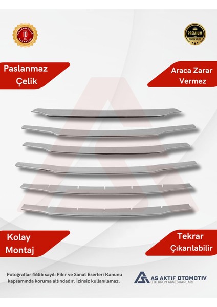 Ford Courier Van Ön Panjur Geniş Model 6 Parça 2014-2017 Krom Paslanmaz Çelik fiyatları