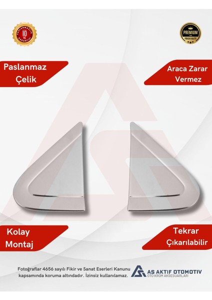 Ford Connect Panel Van/lav Ayna Üçgeni 6 Parça 2002-2014 Krom Paslanmaz Çelik fiyatları