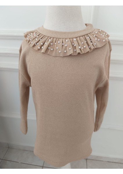 Kız Çocuk Fırfır Detaylı Bluz Badi Sweatshirt