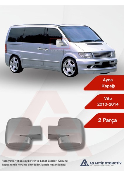 Mercedes Vito W638 Van Ayna Kapağı 2 Parça 1996-2003 Abs Krom