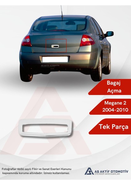 Renault Megane 2 Sd Bagaj Açma 2004-2010 Krom Paslanmaz Çelik